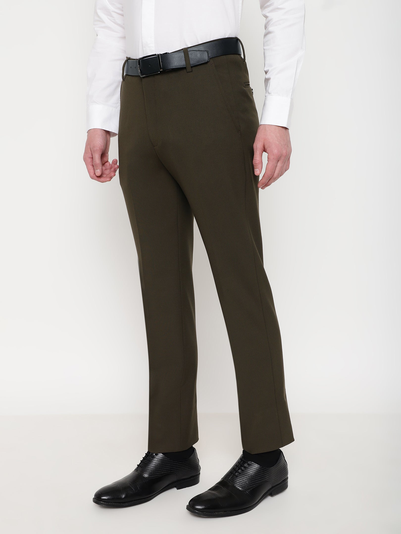 Buy CLARE&CLARA COMBO OF TWO BLACK AND OLIVE GREEN SLIM FIT REGULAR FORMAL  TROUSERS. Online at Best Prices in India - JioMart.